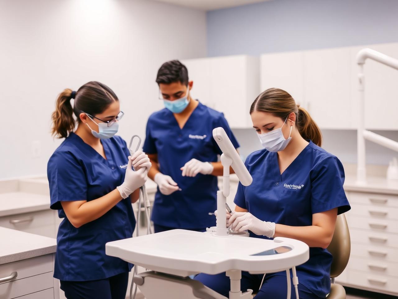 Peak Dental students training in a modern lab